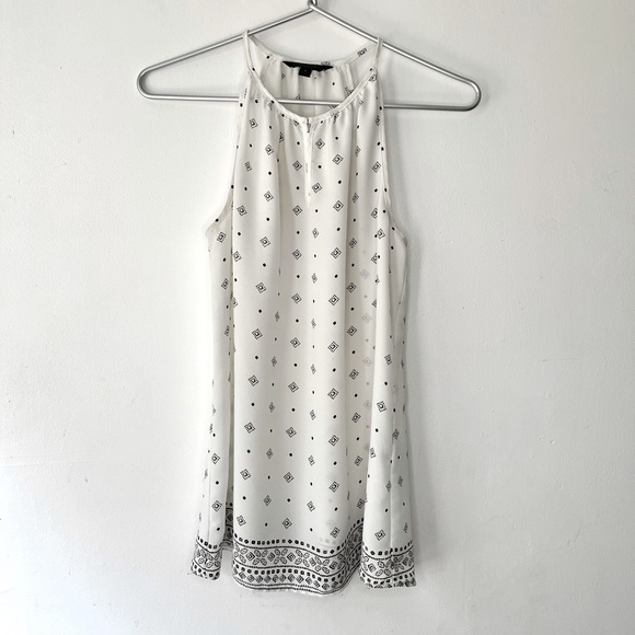 Banana Republic Halter Tank Top White and Black Geometric Pattern Size Small - Picture 1 of 9